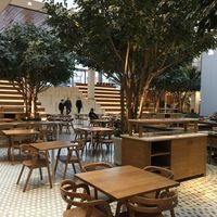 Seating in The Hugh foodcourt at Teranga - Midtown in New York City