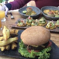 Golden burger  at Salvajes in Cusco