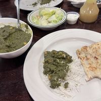 Chana saag with naan  at Masala Indian Bistro in Myrtle Beach