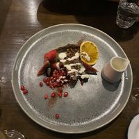 Orange chocolate torte with pumpkin spiced cream   at Cafe Roya in Beeston