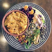 Sweet potato and broccoli samba at Cafe Roya in Beeston