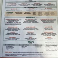 Menu (front page)  at Grateful Juice Bar in Fort Lauderdale