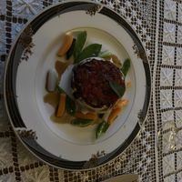 Baked stuffed mushroom   at haha vegan Ryokan in Beechworth