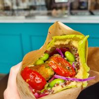 spinach wrap with falafel at Green Habits in Silkeborg