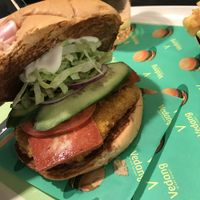 Crispy chick burger with bacon  at Vedang - green burger | Skyline Plaza in Frankfurt