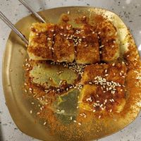 Fried rice cakes (you get 8 but we ate some) at Restaurante Coreano Gangnam in Sevilla