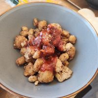 Fries soy meat    at Vegan-Deli Optimist! in Sakura