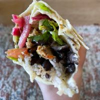 inside impossible burrito  #Veganuary at Qdoba in Mill Creek