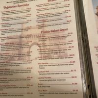 Menu  at Gateway To India in St Petersburg