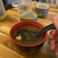 Miso soup  at Koi Cocina Asiatica in Guatape