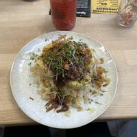 Plněné uzené knedlíky se zelím  at Mamafood in Prague