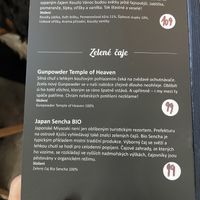 Loose tea menu  at Mamafood in Prague