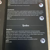 Loose tea menu  at Mamafood in Prague