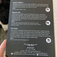 Loose tea menu  at Mamafood in Prague