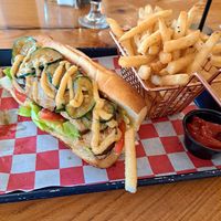 Seitan sandwich with vegan mayo at Burgundian in Attleboro