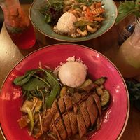 Vegane Ente (unten), Vegane Shrimps (oben)  at Citana in Bochum