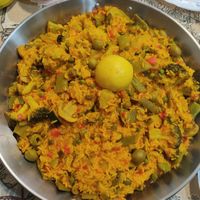 Paella vegana at Veggie Sue's in Salamanca