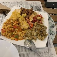 Ponchos - assortment of delicious dishes  at Veggie Sue's in Salamanca