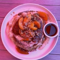 peaches and cream pancakes (seasonal)   at Breakfast Republic - Hillcrest in San Diego