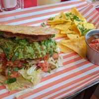 Vegan tostada at Burrito Buoy in Folkestone