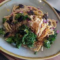 Creamy mushroom pasta 😌 at Pancha Cafe in Hamilton