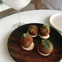 Arancini balls and margarita at Dicki's in Ascot