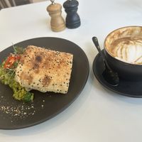 Toasted Turkish break with Pesto green and Tofu  at Dicki's in Ascot