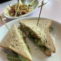 Tiny tacos and a veggie sandwich    at Sunny's in Bentonville