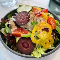 Fresh seasonal salad at Cafe Planet in Kyoto