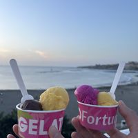 Ice cream and a nice sea view 😎  at Gelato Fortuna in Tenerife