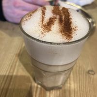 Pumpkin spice latte avoine  at Leopold in Brussels