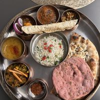 Sunday lunch Traditional vegan no coriander 30€  at Chandigarh in Brussels