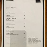 Page of menu at Mon at Mon in Berlin