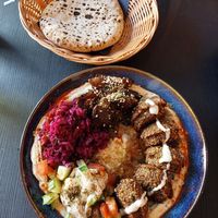 Falafel plate 10euros at 2eat Falafel & Hummus in Riga