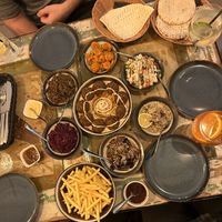 So many different smaller dishes - all super yum!   at 2eat Falafel & Hummus in Riga