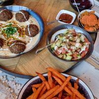 Sweet potato fries at 2eat Falafel & Hummus in Riga