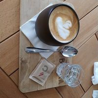 coffee with plant milk at Babka Budapest in Budapest