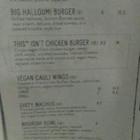 Vegan / veggie menu at The Forth Hotel in Newcastle Upon Tyne