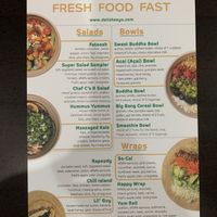 Menu - front at delisheeeYo in Hilton Head Island