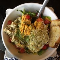 Super Salad Sampler... the best! at delisheeeYo in Hilton Head Island