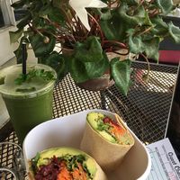 Happy Rap (large) with 20 oz. Great Green juice at delisheeeYo in Hilton Head Island
