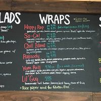 Food menu at delisheeeYo in Hilton Head Island