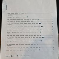 Menu at Studley Grounds in Kew