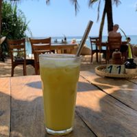 Pineapple-coconut juice  at THE SLOW in Mirissa