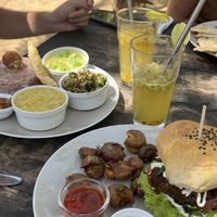 Burger and curry  at THE SLOW in Mirissa