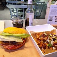 burger and fries at Vegan Pirates by CloudEatery in Frankfurt