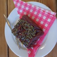 Vegan brownie at De Brandweerkantine in Maastricht