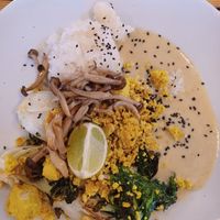 Gebakken mini paksoi met scrambled tofu at De Brandweerkantine in Maastricht