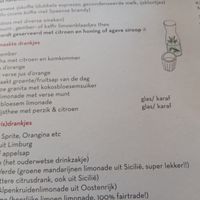 Homemade drinks menu (August 2025) at De Brandweerkantine in Maastricht