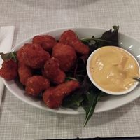Fried cauliflower florets with vegan curry mayo at De Brandweerkantine in Maastricht